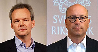 Vice riksbankschef Per Jansson och LOs chefsekonom Ola Pettersson